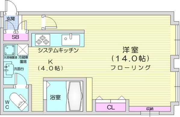 新道東駅 徒歩7分 4階の物件間取画像